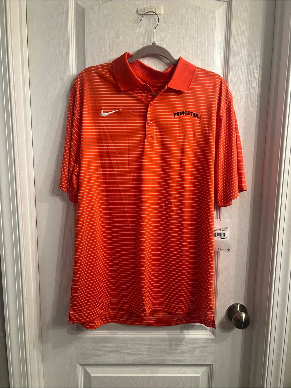 Nike Orange Striped Princeton Polo